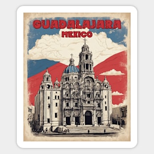 Guadalajara Mexico Vintage Poster Tourism 3 Sticker